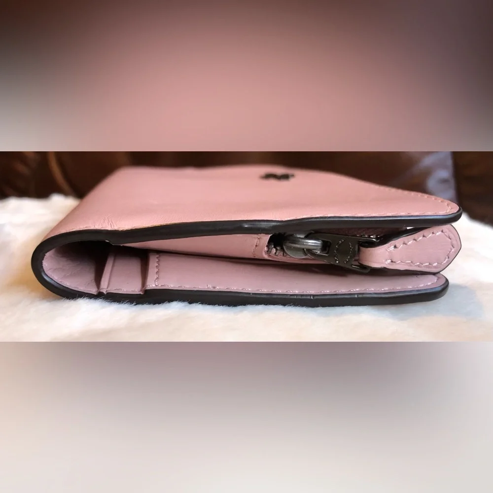 Coach Light Pink Women's All Leather Wallet - Picture 8 of 10